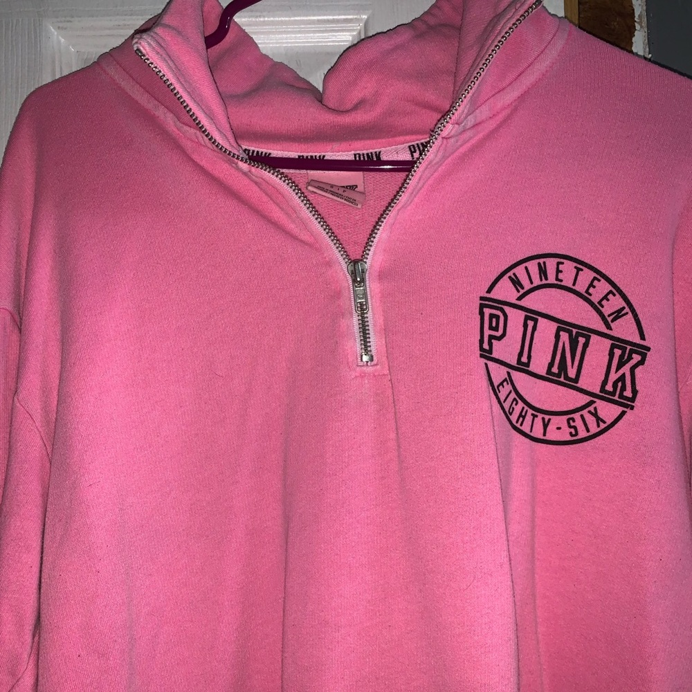 PINK pink half zip up